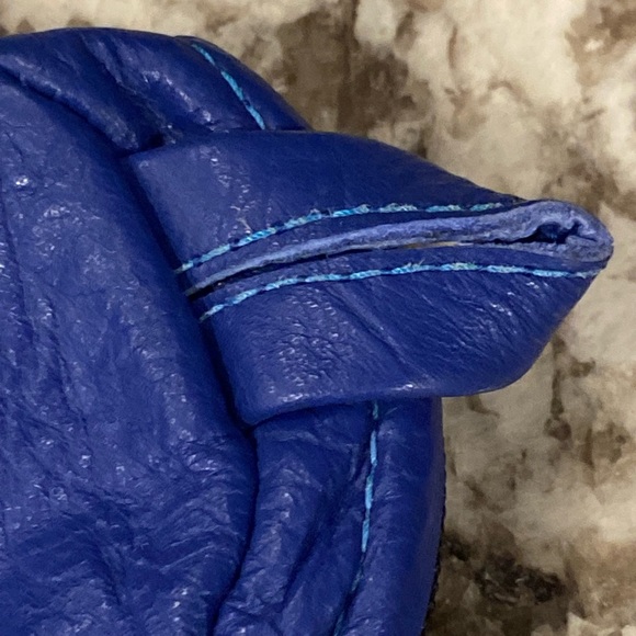 Helimot Racing Gloves Brand High End Blue Leather Motorcycle Tool Bag Case Mint - Picture 7 of 7